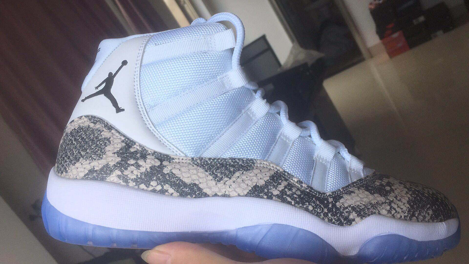 New 2019 Air Jordan 11 SnakeSkin Black Grey Shoes